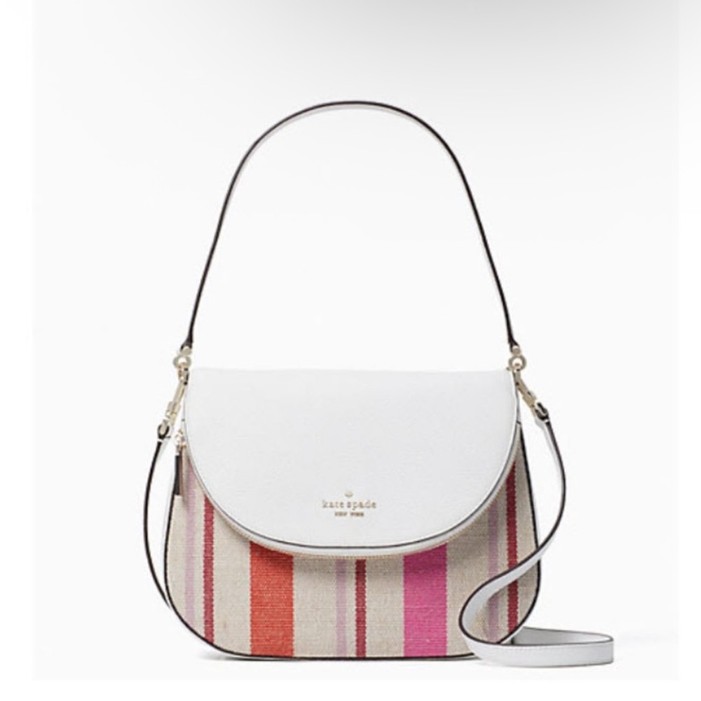Kate Spade Leila Striped Canvas Shoulder bag handbag NWOT